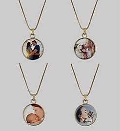 Canlı resimli kadın gold kolye