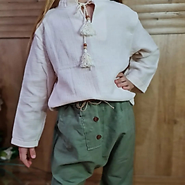 Haki Harem Pantolon Salas Pamuklu Üstlük