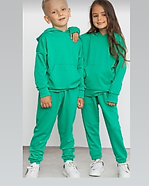 Ünisex KAPŞONLU Kanguru Cepli Esofman Takımı Yeşil