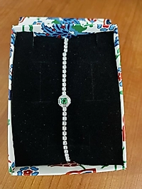 Kadın Zirkon taşlı zümrüt yeşili bileklik