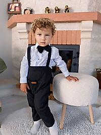 Önden Cepli Harem Model Salopet Takımı Papyonlu