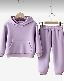 Ünisex KAPŞONLU Kanguru Cepli Esofman Takımı Lila  renk