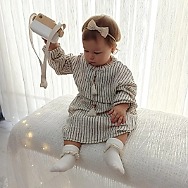 Müslin Cizgili Etekli Salas Takım